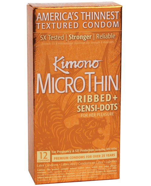 Kimono Ribbed Sensi Dots Condom - Box Of 12 Default Title Condoms - Tophatter Daily Deals