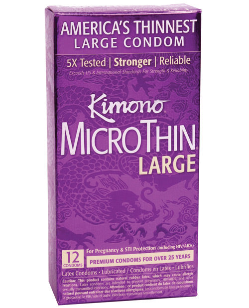 Kimono Micro Thin Large Condom - Box Of 12 Default Title Condoms - Tophatter Daily Deals