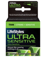Lifestyles Ultra Sensitive - Box Of 3 Default Title Condoms - Tophatter Daily Deals