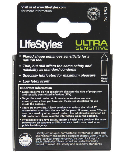 Lifestyles Ultra Sensitive - Box Of 3 Condoms - Tophatter Daily Deals