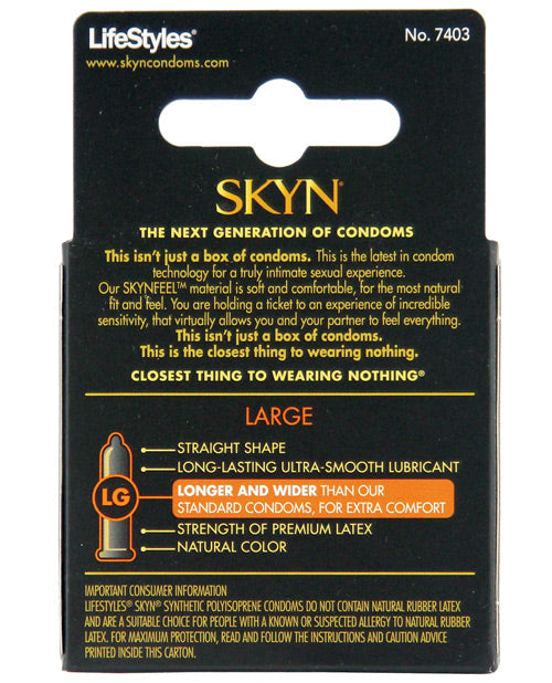 Lifestyles Skyn Large Non-latex - Box Of 3 Condoms - Tophatter Daily Deals