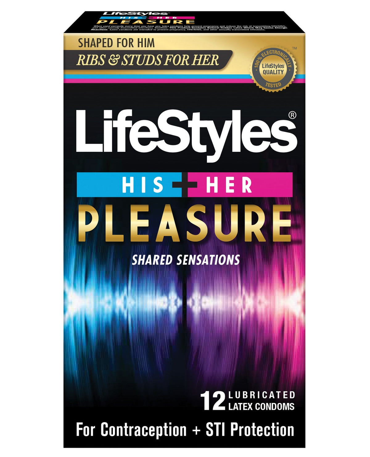 Lifestyles His & Her Pleasure Condoms - Pack Of 12 Default Title Condoms - Tophatter Daily Deals