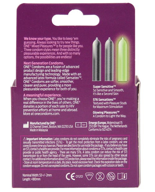 One Mixed Pleasures Condoms - Box Of 3 Condoms - Tophatter Daily Deals