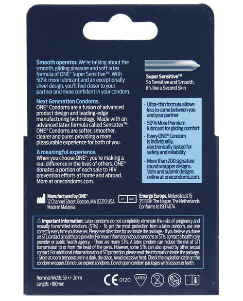 One Super Sensitive Condoms - Box Of 3 Condoms - Tophatter Daily Deals