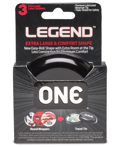 One The Legend Xl Condoms - Box Of 3 Default Title Condoms - Tophatter Daily Deals