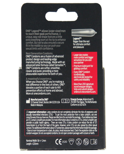 One The Legend Xl Condoms - Box Of 3 Condoms - Tophatter Daily Deals