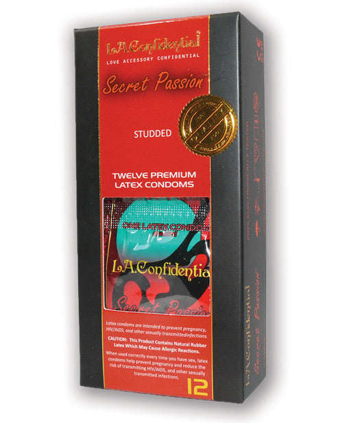 L.a. Confidential Secret Passion Studded Condoms - Pack Of 12 Default Title Condoms - Tophatter Daily Deals