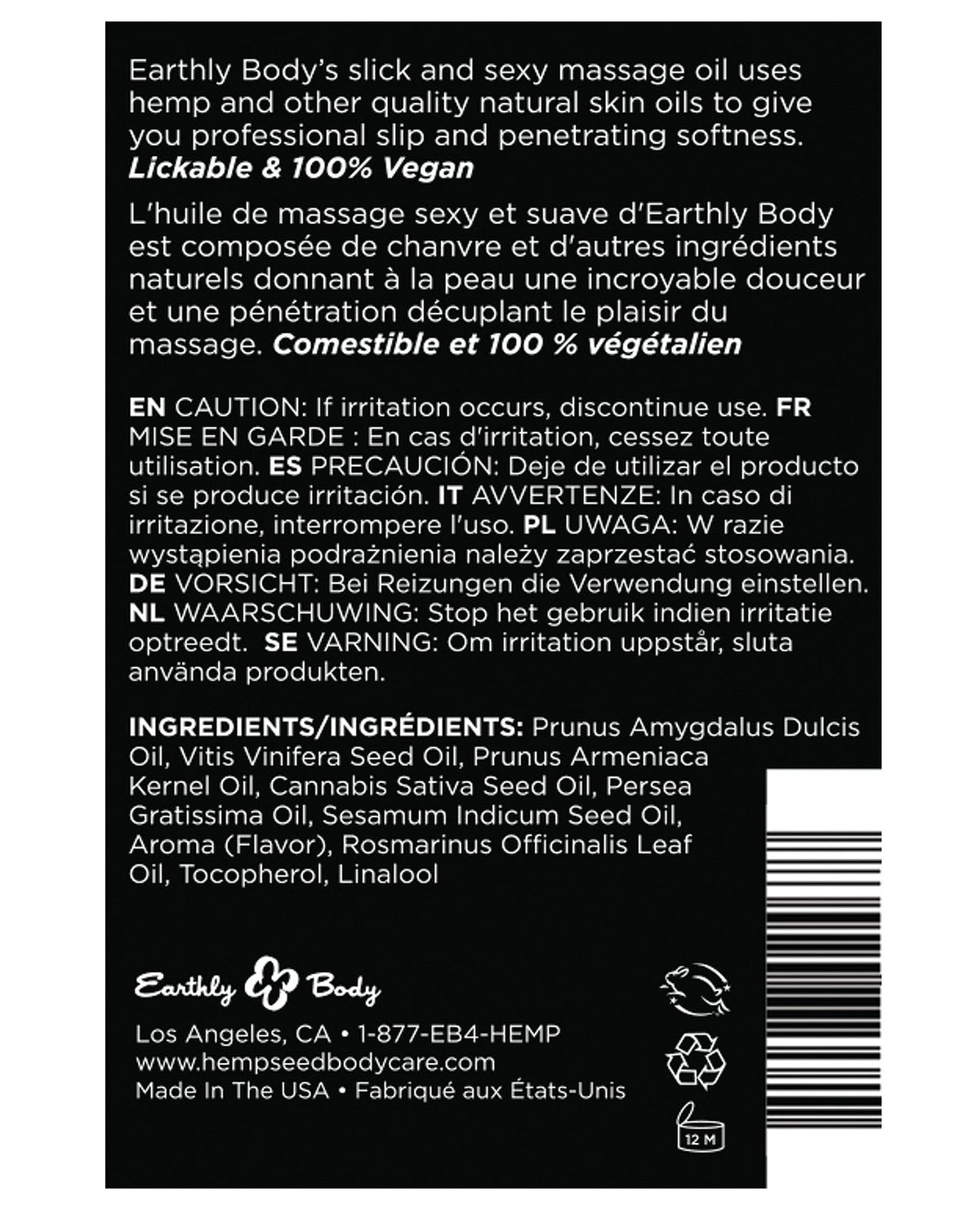 Earthly Body Edible Massage Oil - 8 Oz Banana Massage Oils, Lotions, Creams And Gels - Tophatter Daily Deals