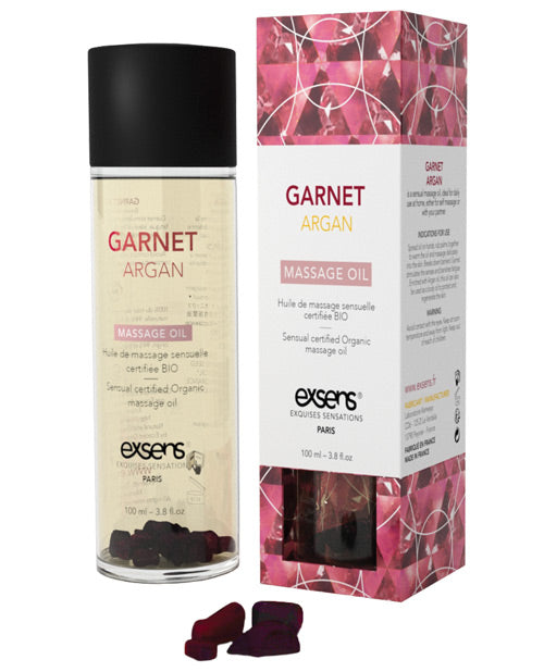 Exsens Of Paris Organic Massage Oil W-stones - Garnet Argan Default Title Massage Oils, Lotions, Creams And Gels - Tophatter Daily Deals
