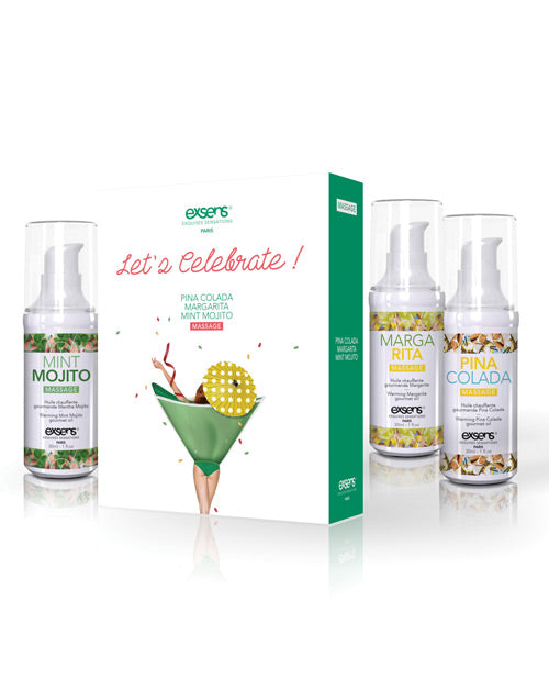 Exsens Of Paris Let's Celebrate Massage Oil Set Default Title Massage Oils, Lotions, Creams And Gels - Tophatter Daily Deals