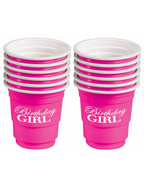 Birthday Girl Plastic Shot Glasses - Pink Set Of 12 Default Title Bachelorette & Party Supplies - Tophatter Daily Deals