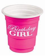 Birthday Girl Plastic Shot Glasses - Pink Set Of 12 Bachelorette & Party Supplies - Tophatter Daily Deals