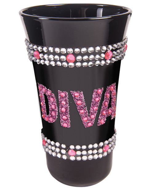 Diva Shot Glass W-pink Stones - Black Default Title Bachelorette & Party Supplies - Tophatter Daily Deals