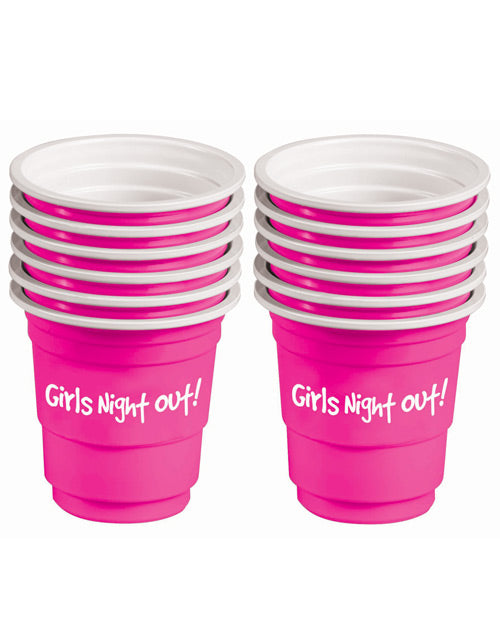 Girls Night Out! Bachelorette Plastic Shot Glasses - Pink Set Of 12 Default Title Bachelorette & Party Supplies - Tophatter Daily Deals