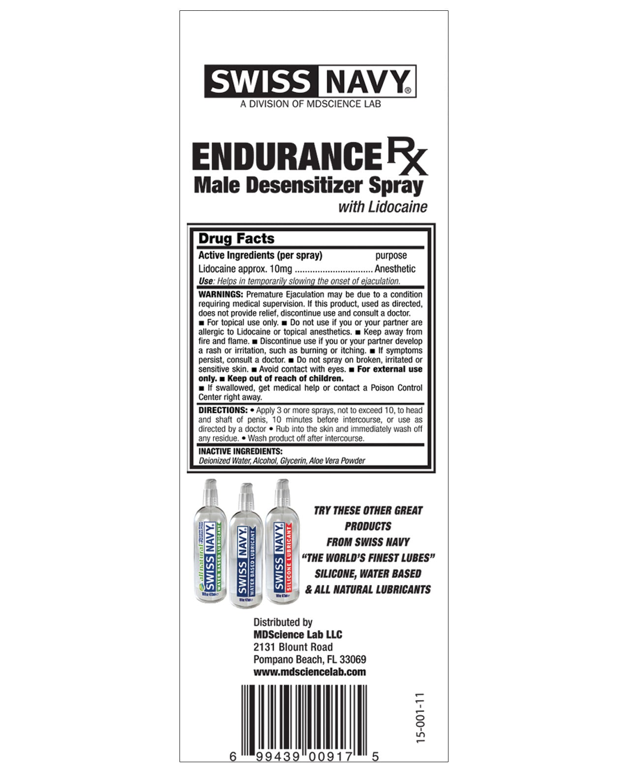 Swiss Navy Endurance Male Desensitizer Spray - .5 Oz Sexual Enhancers - Tophatter Daily Deals