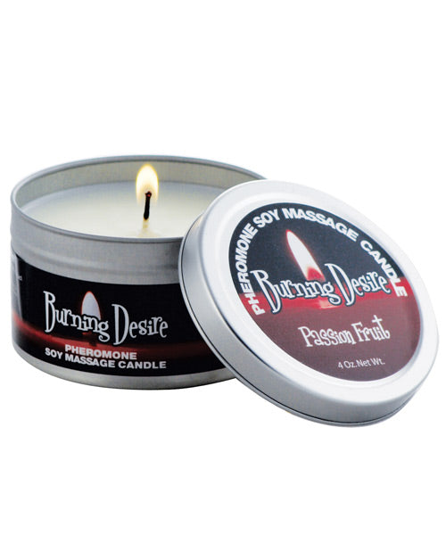 Burning Desire Pheromone Soy Massage Candle - 4 Oz Passion Fruit Default Title Setting The Mood - Tophatter Daily Deals
