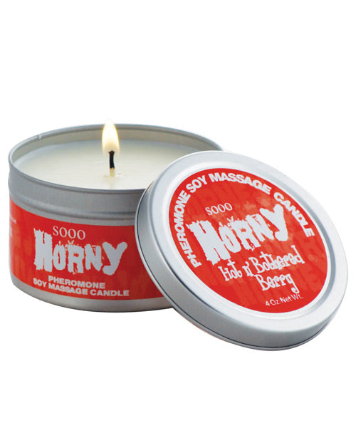 Sooo Horny Pheromone Soy Massage Candle - 4 Oz Berry Default Title Setting The Mood - Tophatter Daily Deals