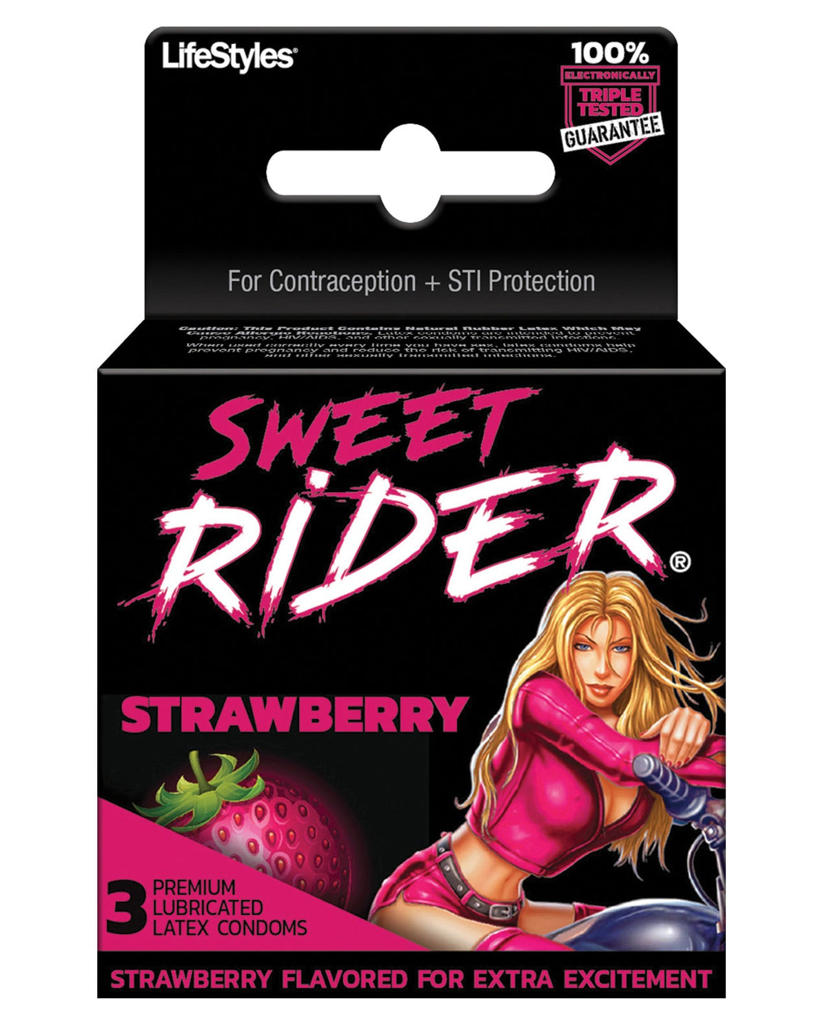 Sweet Rider Condoms - Strawberry Pack Of 3 Default Title Condoms - Tophatter Daily Deals