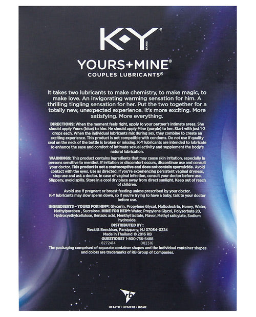 K-y Yours & Mine Gift Set Lubes - Tophatter Daily Deals