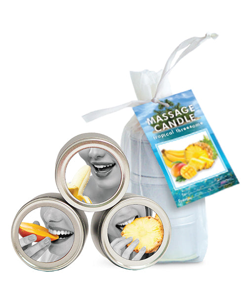 Earthly Body Edible Candle Trio Gift Bag - 2 Oz Banana, Mango & Pineapple Default Title Setting The Mood - Tophatter Daily Deals