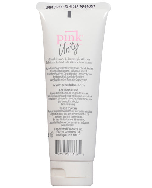 Pink Unity Hybrid Silicone Based Lubricant - 3.3 Oz Tube Lubes - Tophatter Daily Deals