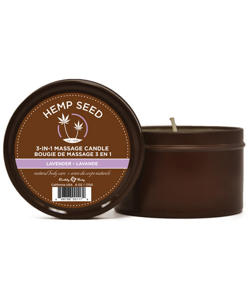 Earthly Body Suntouched Hemp Candle - 6 Oz Round Tin Lavender Default Title Setting The Mood - Tophatter Daily Deals