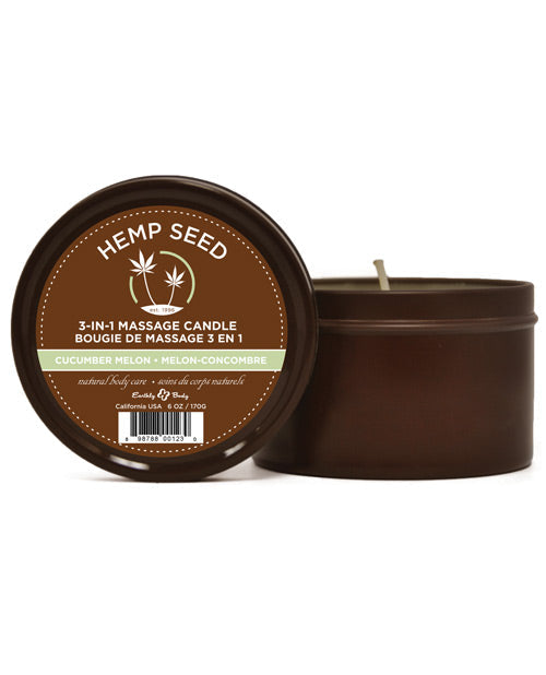 Earthly Body Suntouched Hemp Candle - 6 Oz Round Tin Cucumber-melon Default Title Setting The Mood - Tophatter Daily Deals