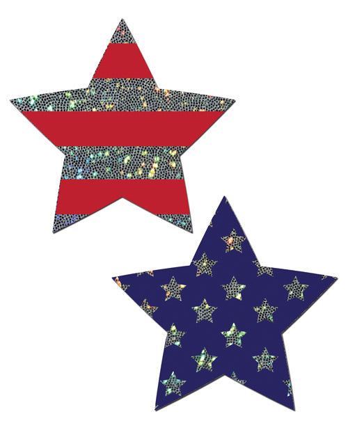 Pastease Glitter Patriotic Star - Red-blue O-s Undergarments - Tophatter Daily Deals