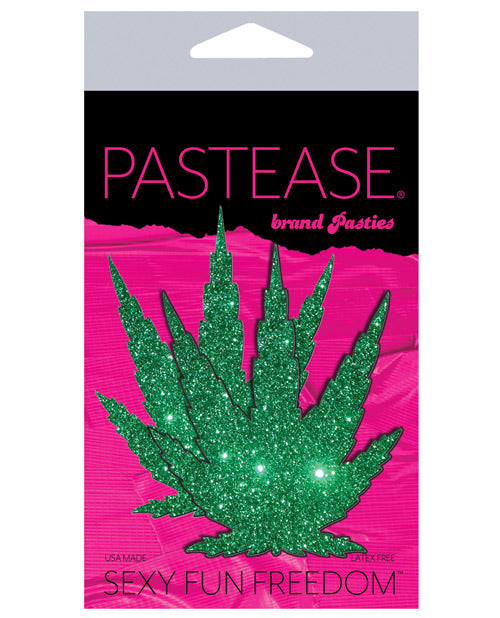 Pastease Glitter Marijuana Leaf - Green O-s Default Title Undergarments - Tophatter Daily Deals