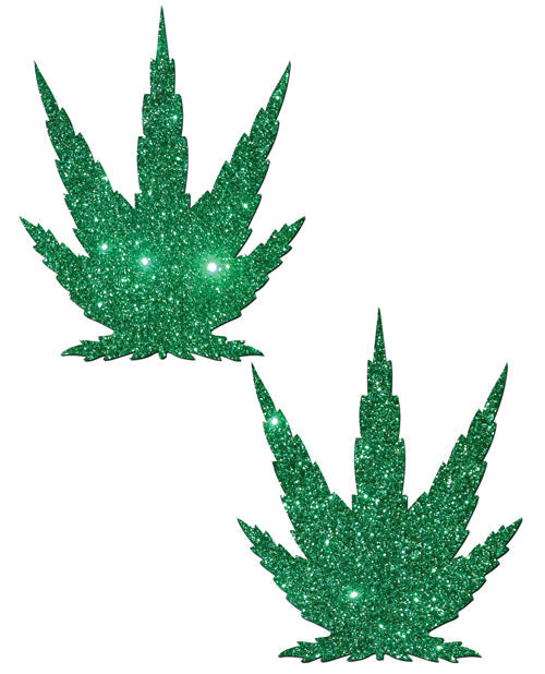 Pastease Glitter Marijuana Leaf - Green O-s Undergarments - Tophatter Daily Deals