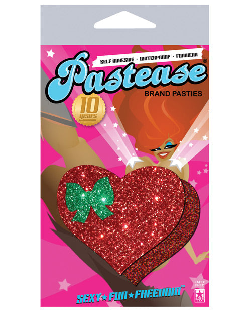 Pastease Glitter Heart W-bow -green O-s Default Title Undergarments - Tophatter Daily Deals