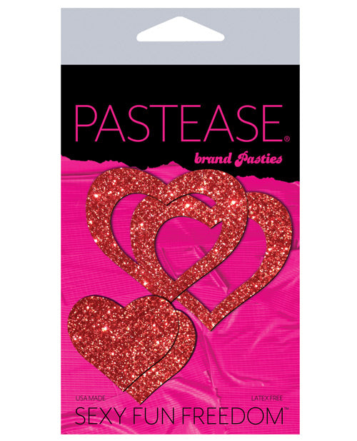 Pastease Glitter Peek A Boob Hearts - Red O-s Default Title Undergarments - Tophatter Daily Deals