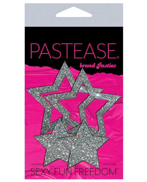 Pastease Glitter Peek A Boob Stars - Silver O-s Default Title Undergarments - Tophatter Daily Deals