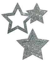 Pastease Glitter Peek A Boob Stars - Silver O-s Undergarments - Tophatter Daily Deals