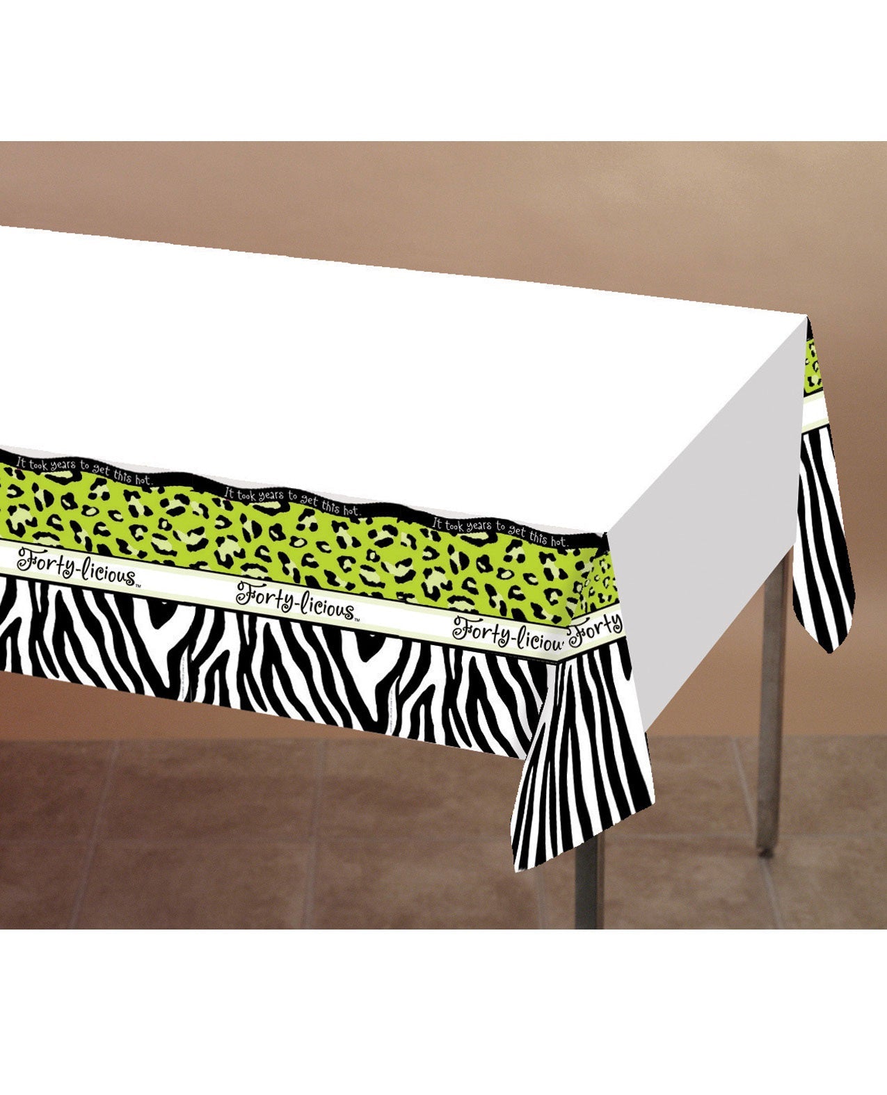 Forty-licious Plastic Tablecover W-border Print - 54" X 108" Default Title Closeouts - Tophatter Daily Deals