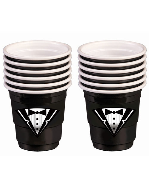 Bachelor Tuxedo Plastic Shot Glasses - Black Set Of 12 Default Title Bachelorette & Party Supplies - Tophatter Daily Deals