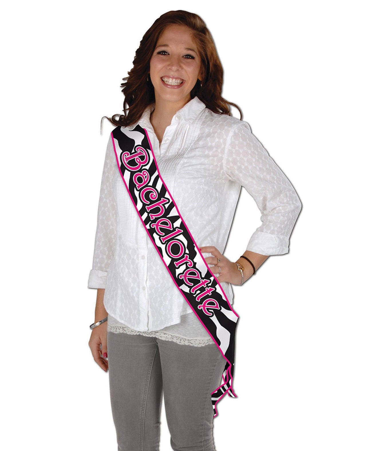 Bachelorette Fun Bachelorette Zebra Sash Default Title Bachelorette & Party Supplies - Tophatter Daily Deals