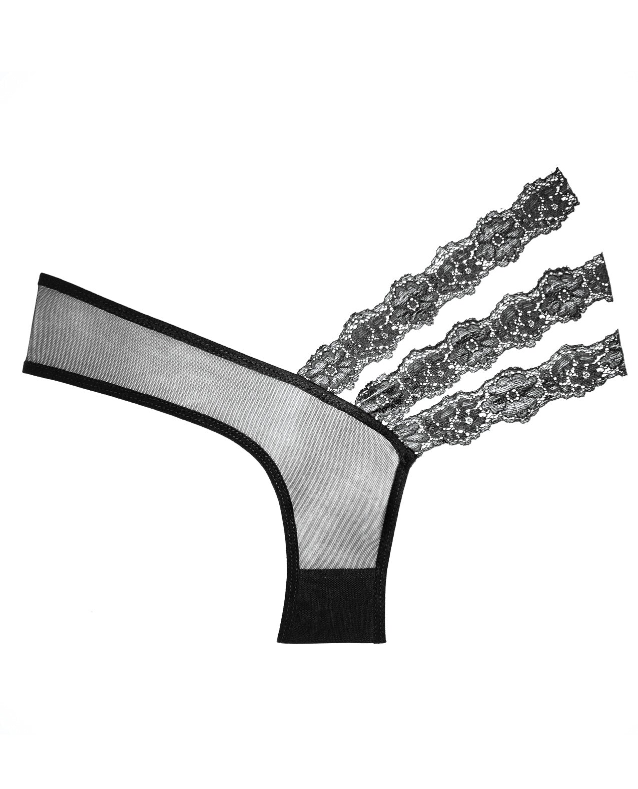 Adore Sheer & Lace Wild Orchid Panty Black O-s Undergarments - Tophatter Daily Deals