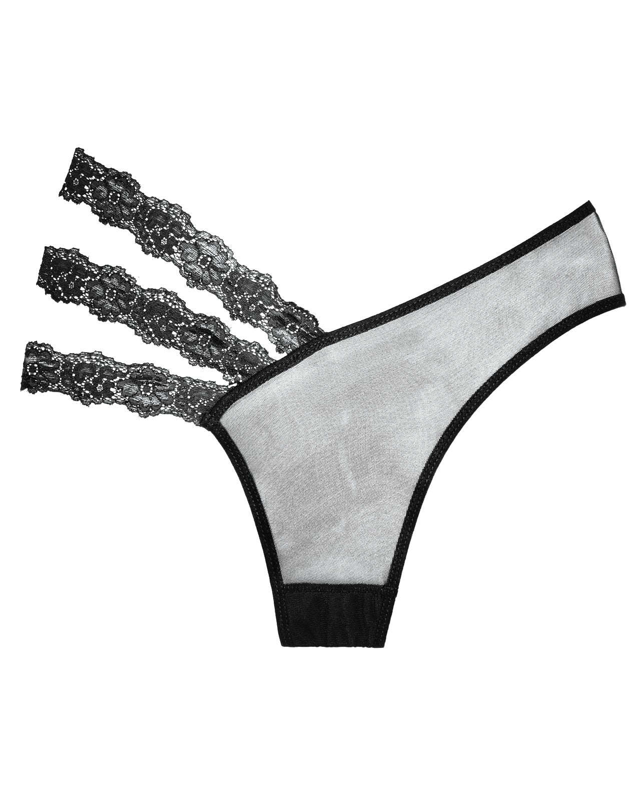 Adore Sheer & Lace Wild Orchid Panty Black O-s Undergarments - Tophatter Daily Deals