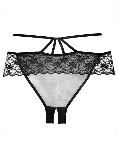 Adore Angel Crotchless Panty Black O-s All Undergarments - Tophatter Daily Deals