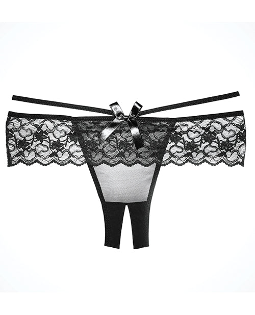 Adore Angel Crotchless Panty Black O-s All Undergarments - Tophatter Daily Deals