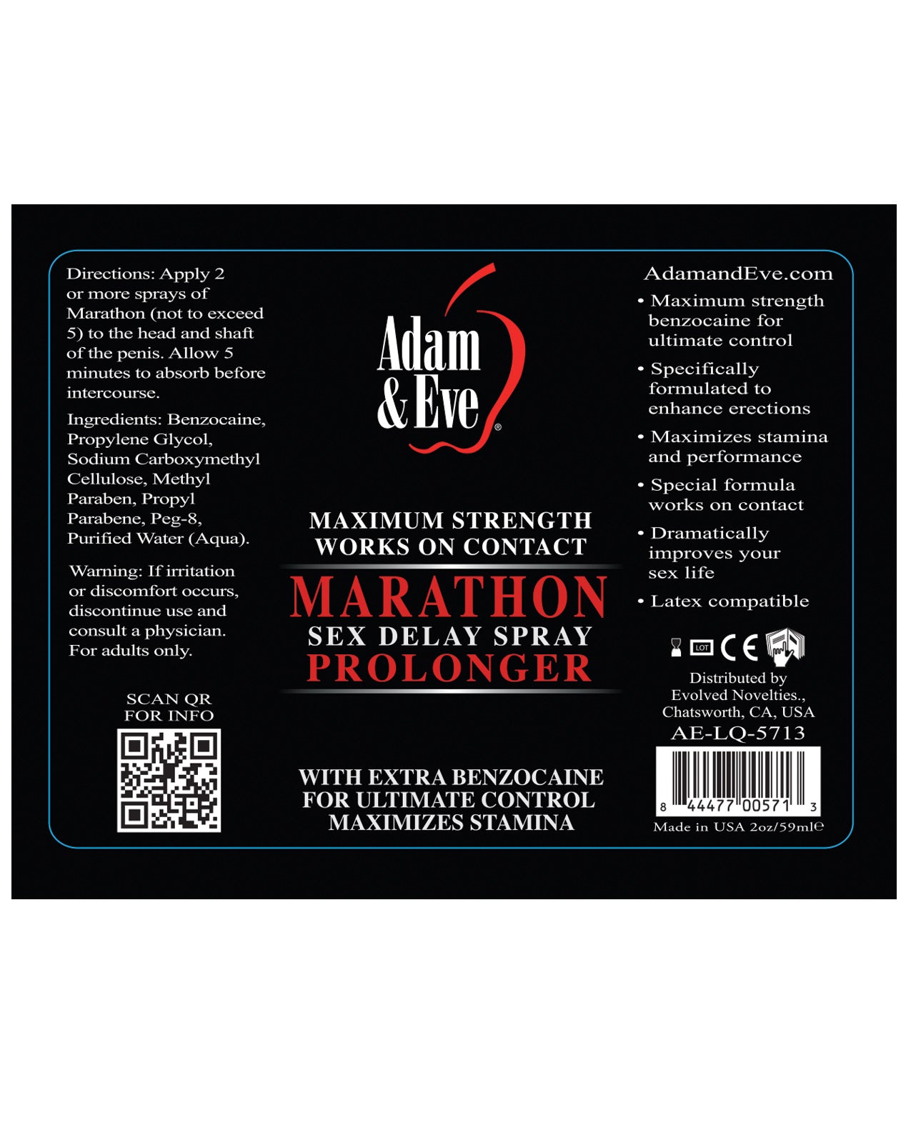 Adam & Eve Marathon Sex Delay Spray Maximum Strength - 2oz Sexual Enhancers - Tophatter Daily Deals