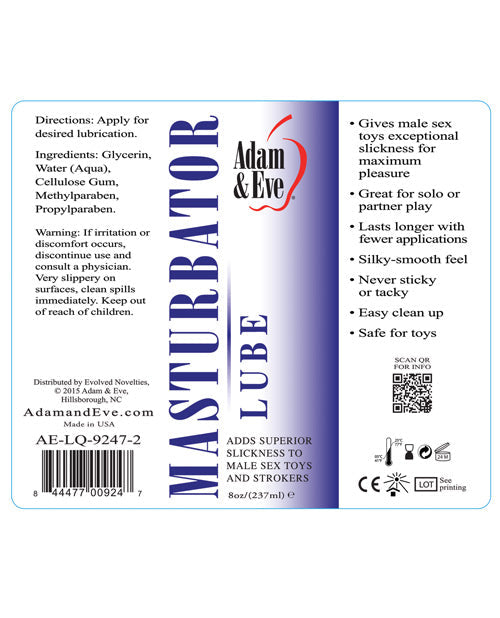 Adam & Eve Masturbator Lube - 8 Oz Lubes - Tophatter Daily Deals