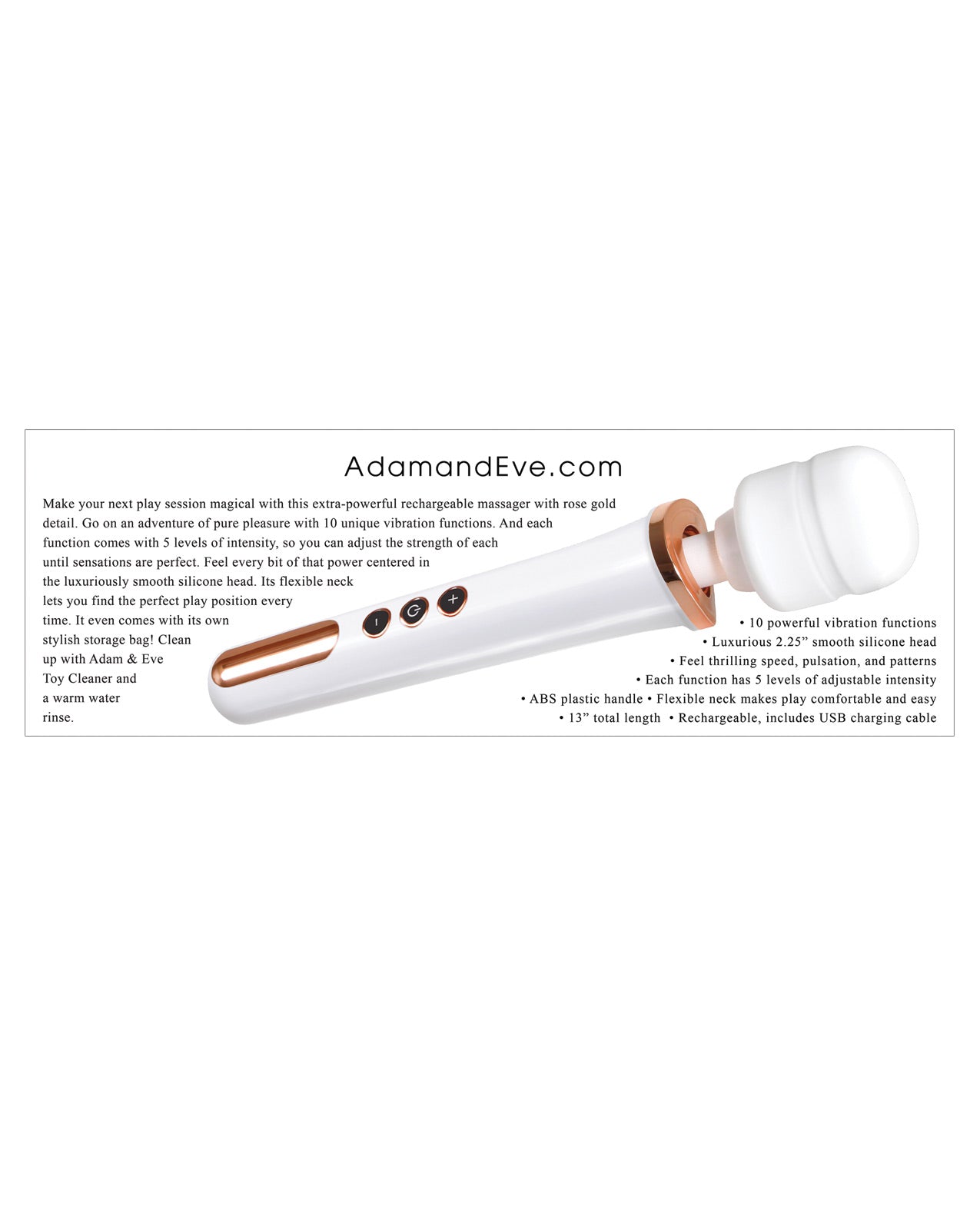 Adam & Eve Rechargeable Magic Massager - Rose Gold Magic Wands - Tophatter Daily Deals
