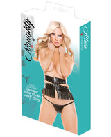Naughty Faux Leather Underbust Waist Cincher W-g-string Black O-s Undergarments - Tophatter Daily Deals