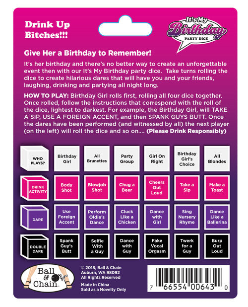 It's My Birthday Party Dice Bachelorette & Party Supplies - Tophatter Daily Deals