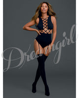 Cross Vest Teddy Bodystocking Black O-s Default Title All Undergarments - Tophatter Daily Deals