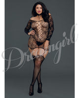 Versatile Lace Garterdress W-attached Thigh Highs Black Qn Default Title All Undergarments - Tophatter Daily Deals