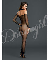 Fishnet Off The Shoulder Bodystocking W-attached Collar Black O-s All Undergarments - Tophatter Daily Deals