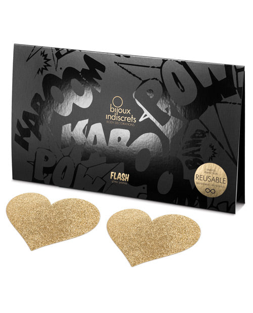 Bijoux Indiscrets Flash Heart Pastie - Gold Default Title Undergarments - Tophatter Daily Deals